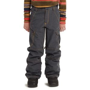 BURTON Youth Boys Medium 10/12 Snowboard Snow EXILE CARGO PANTS Heather Denim.